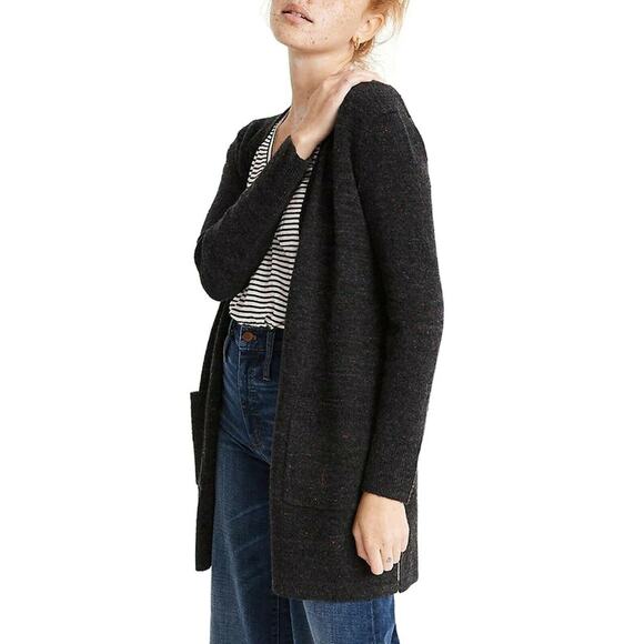 Madewell Womens Donegal Kent Cardigan Sweater Open Front Pockets Grey S Small - Picture 1 of 8